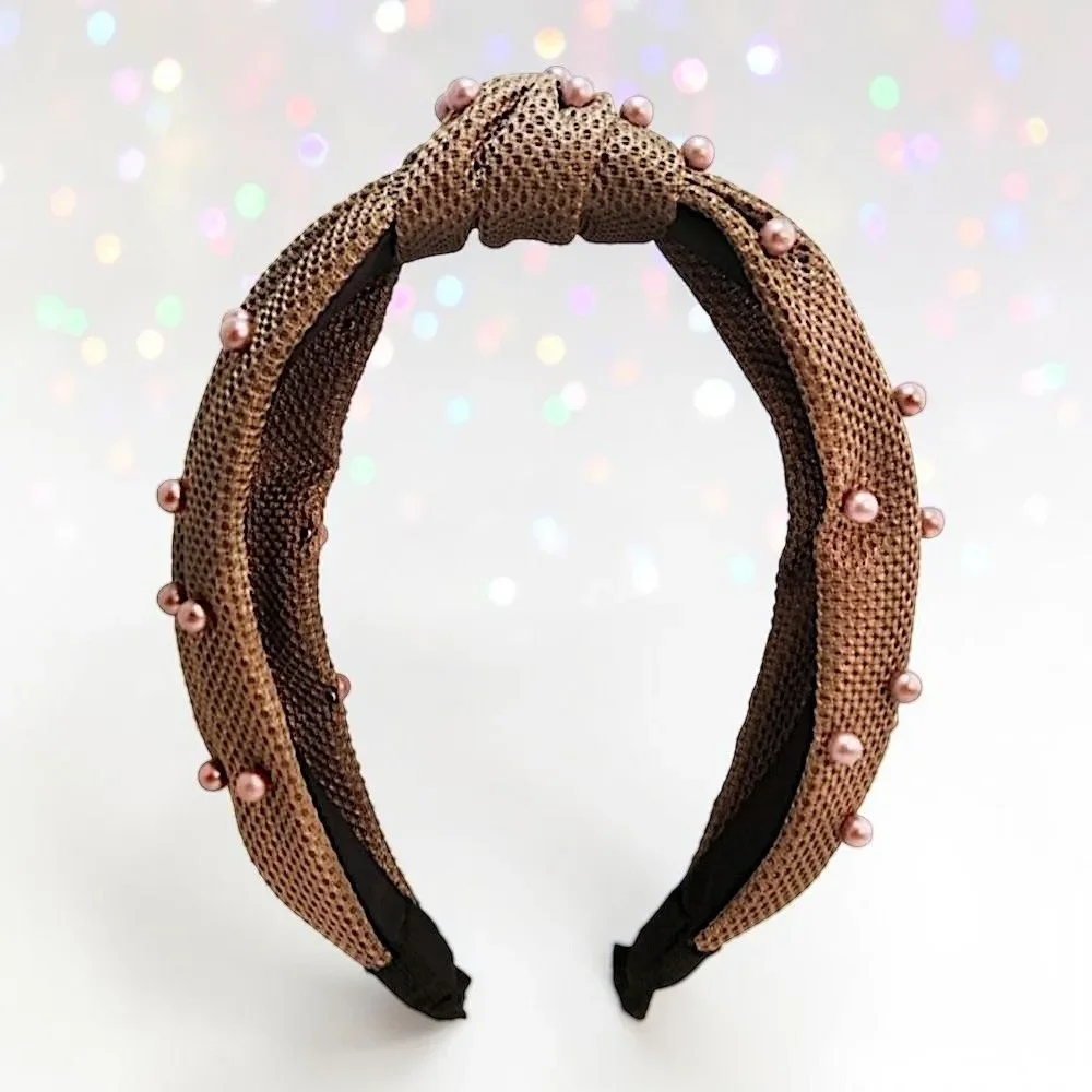 ZAXIE by Stefanie Taylor - Padded Jewel Headband - BROWN NWT MSRP $48